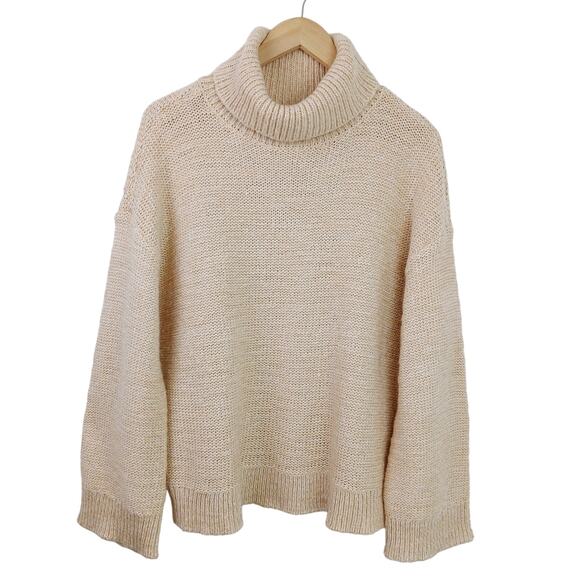 Haven Well Within SZ L Marled Turtleneck Sweater COLOR SANDSTONE/IVORY - Picture 5 of 8